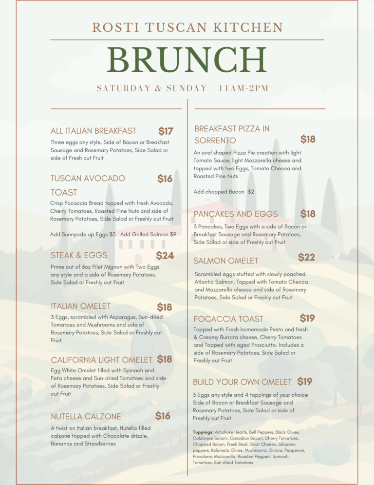 Main Brunch Menu